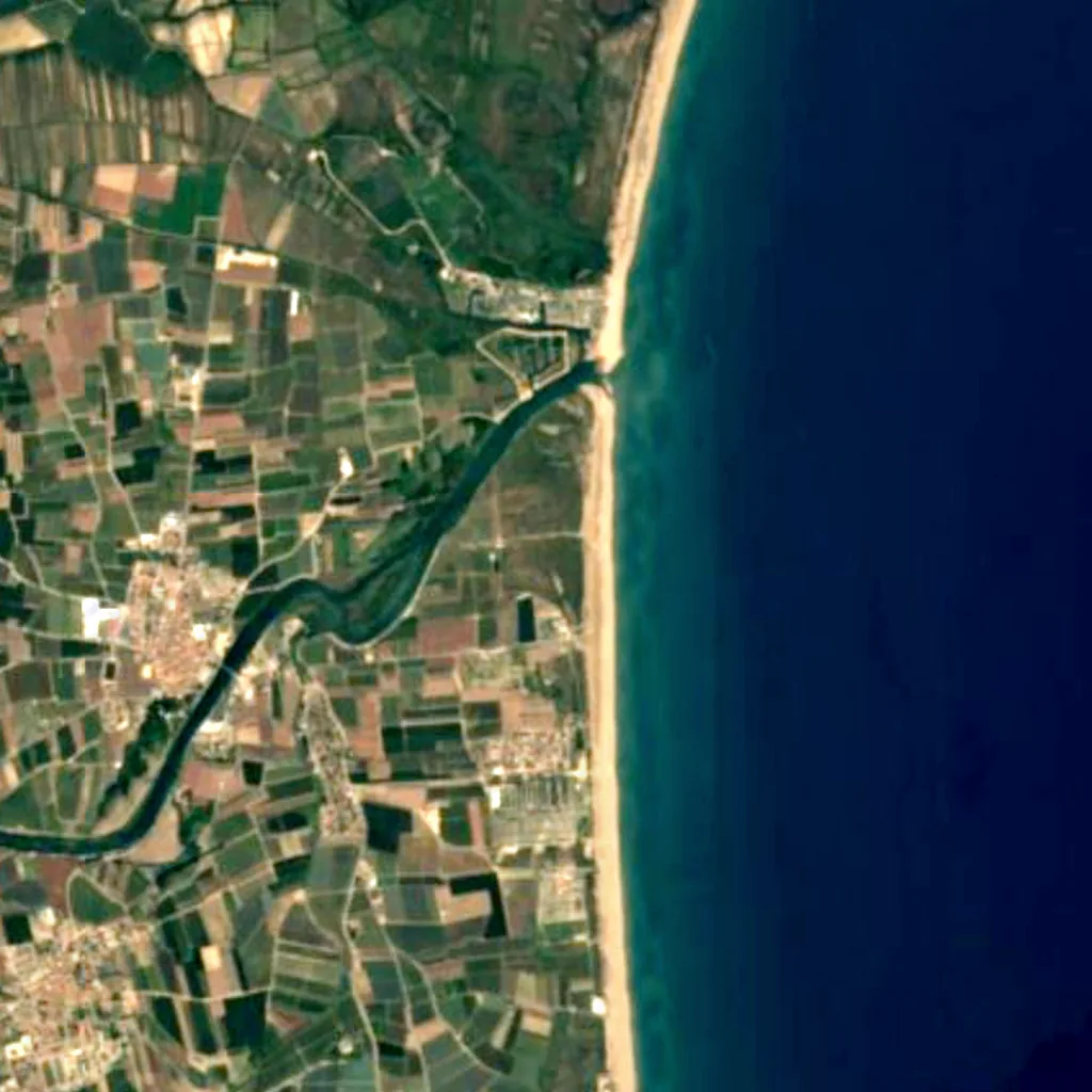 Aiguamolls de l'Empordà Natural Park seen from above (Sentinel-2)