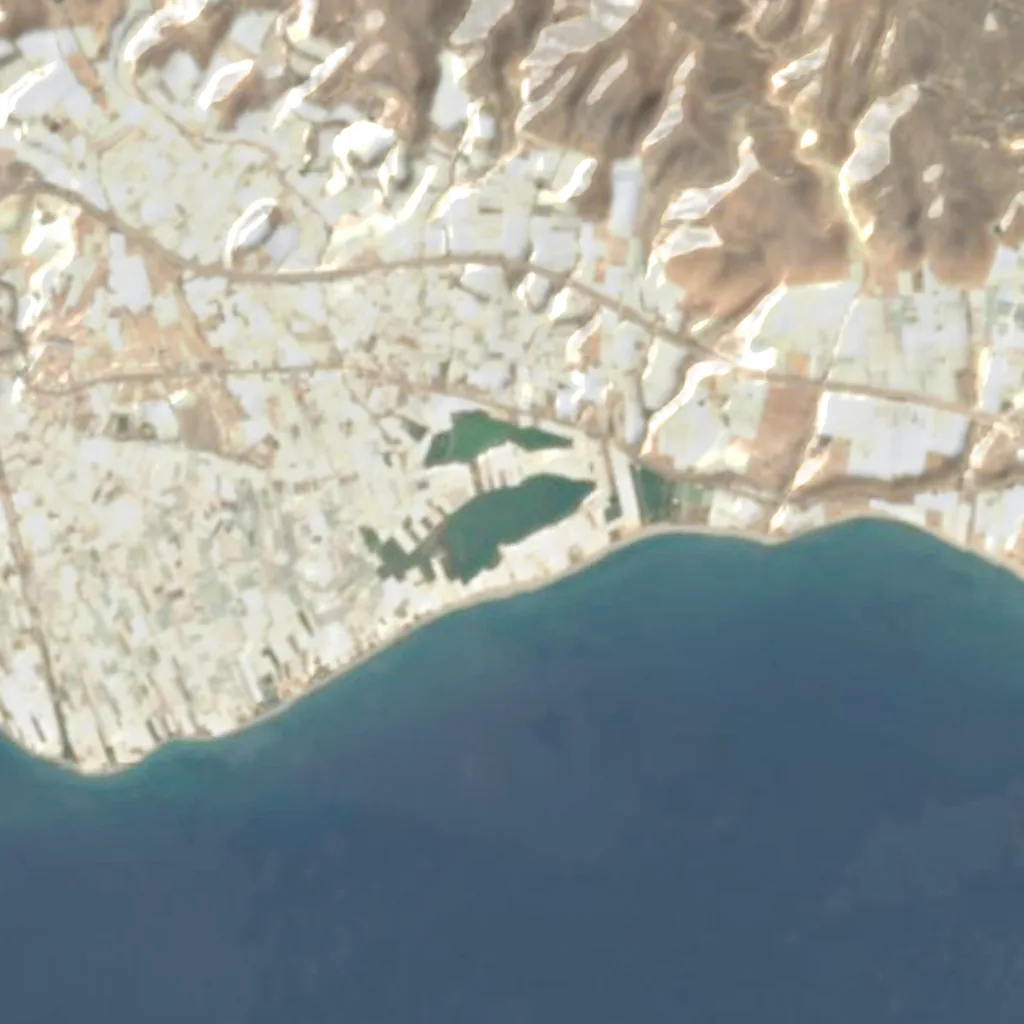 Albufera de Adra vu d'en haut (Sentinel-2)