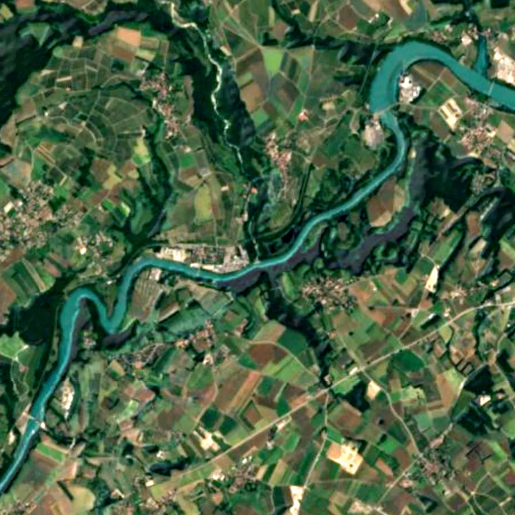 Allondon seen from above (Sentinel-2)