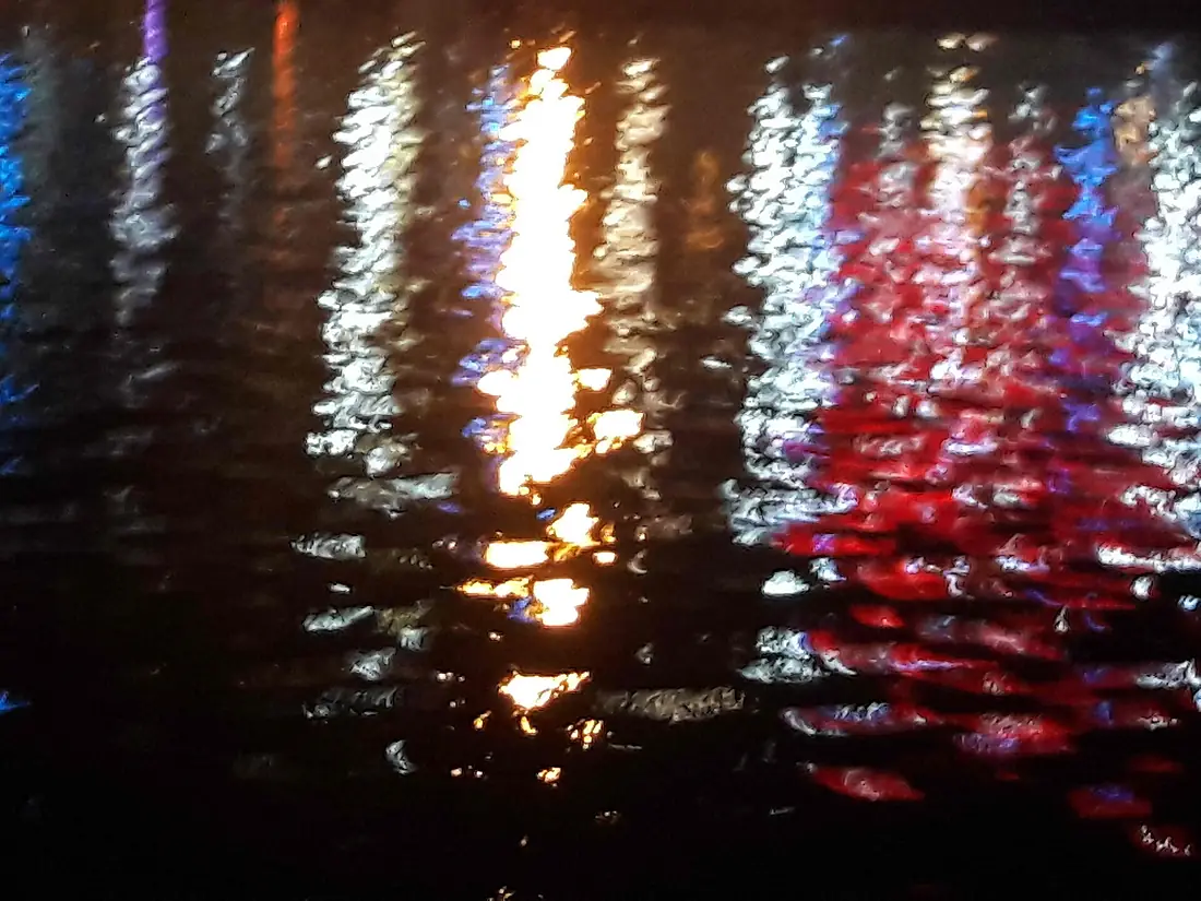 Anzali Lagoon at night