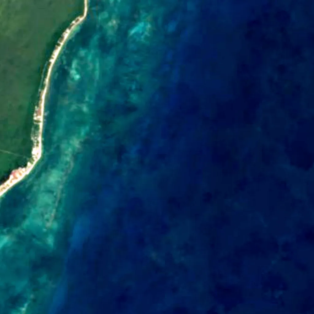 Arrecife de Puerto Morelos National Park seen from above (Sentinel-2)