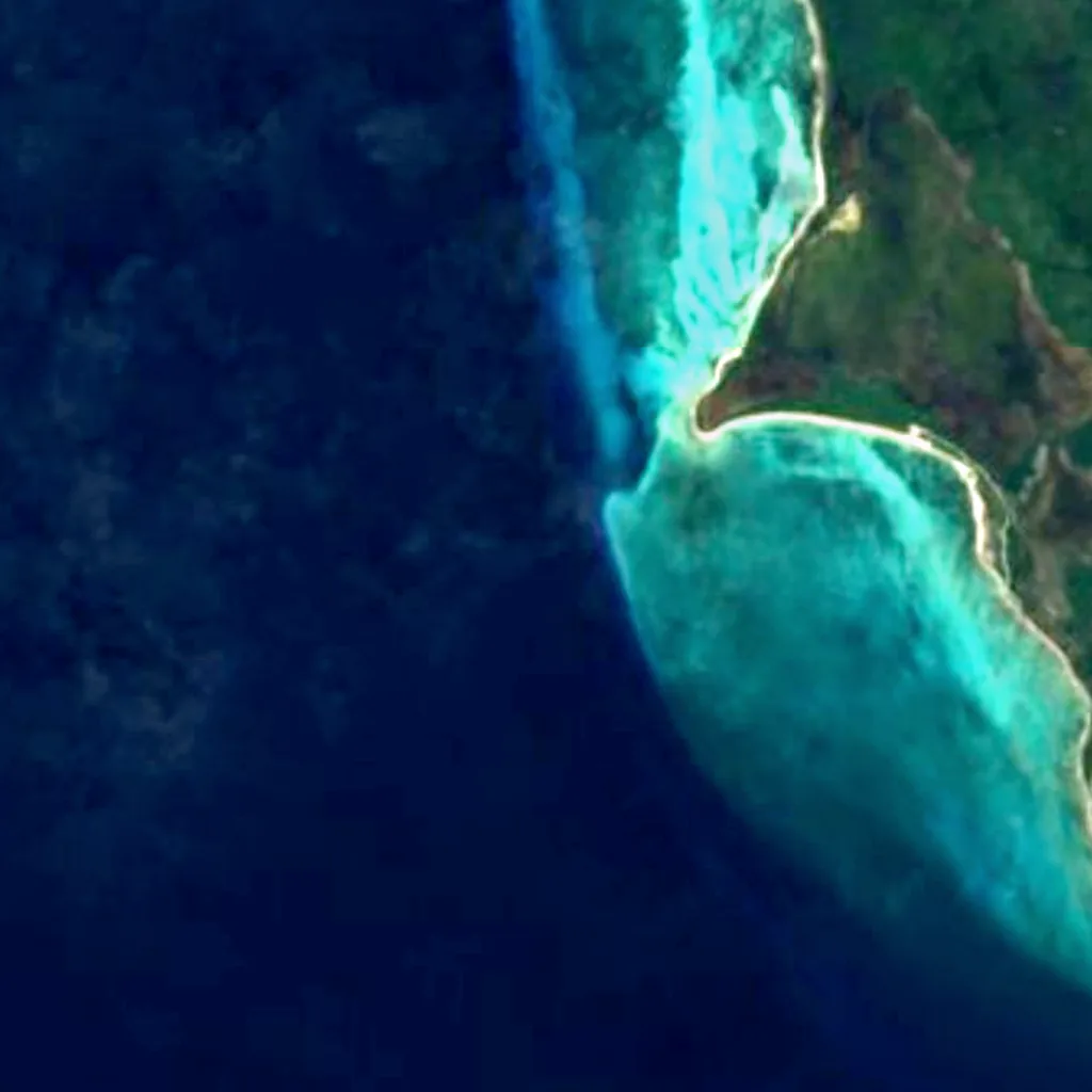 Arrecifes de Cozumel National Park seen from above (Sentinel-2)