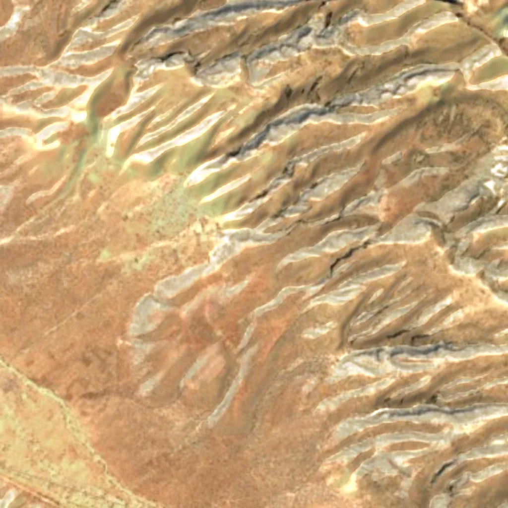 Arzhan and Parishan Protected Area visto dall'alto (Sentinel-2)