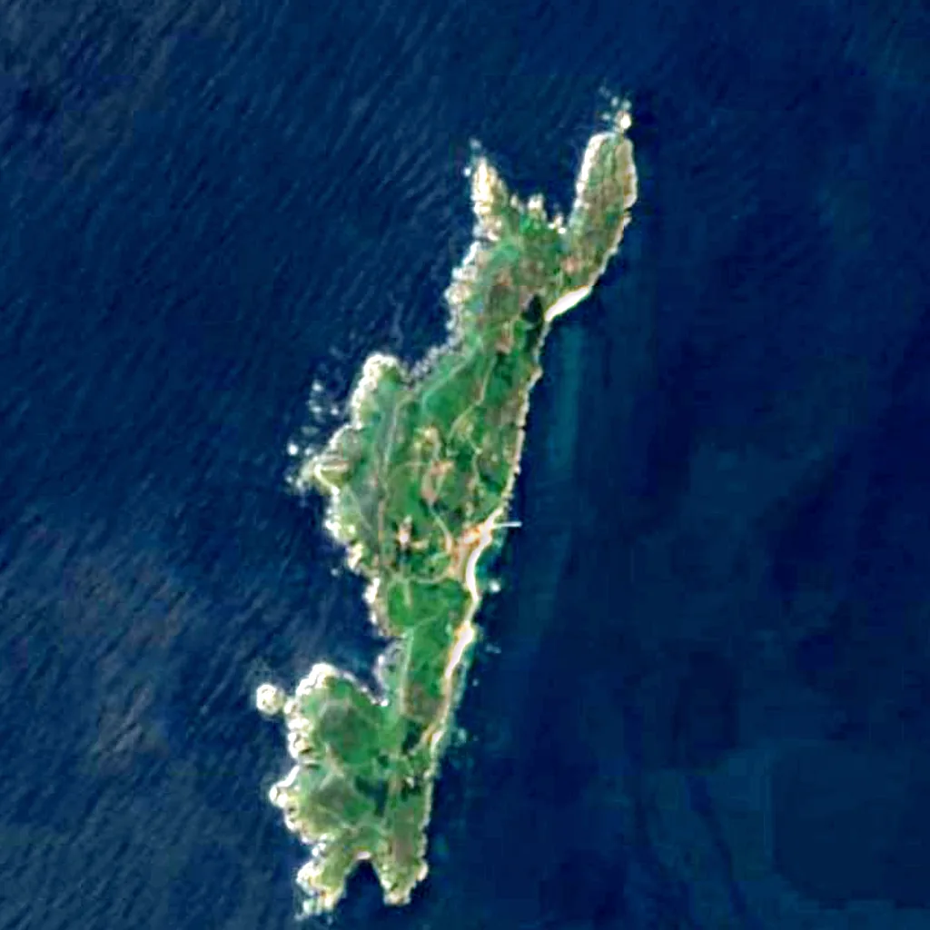 Atlantic Islands of Galicia National Park seen from above (Sentinel-2)