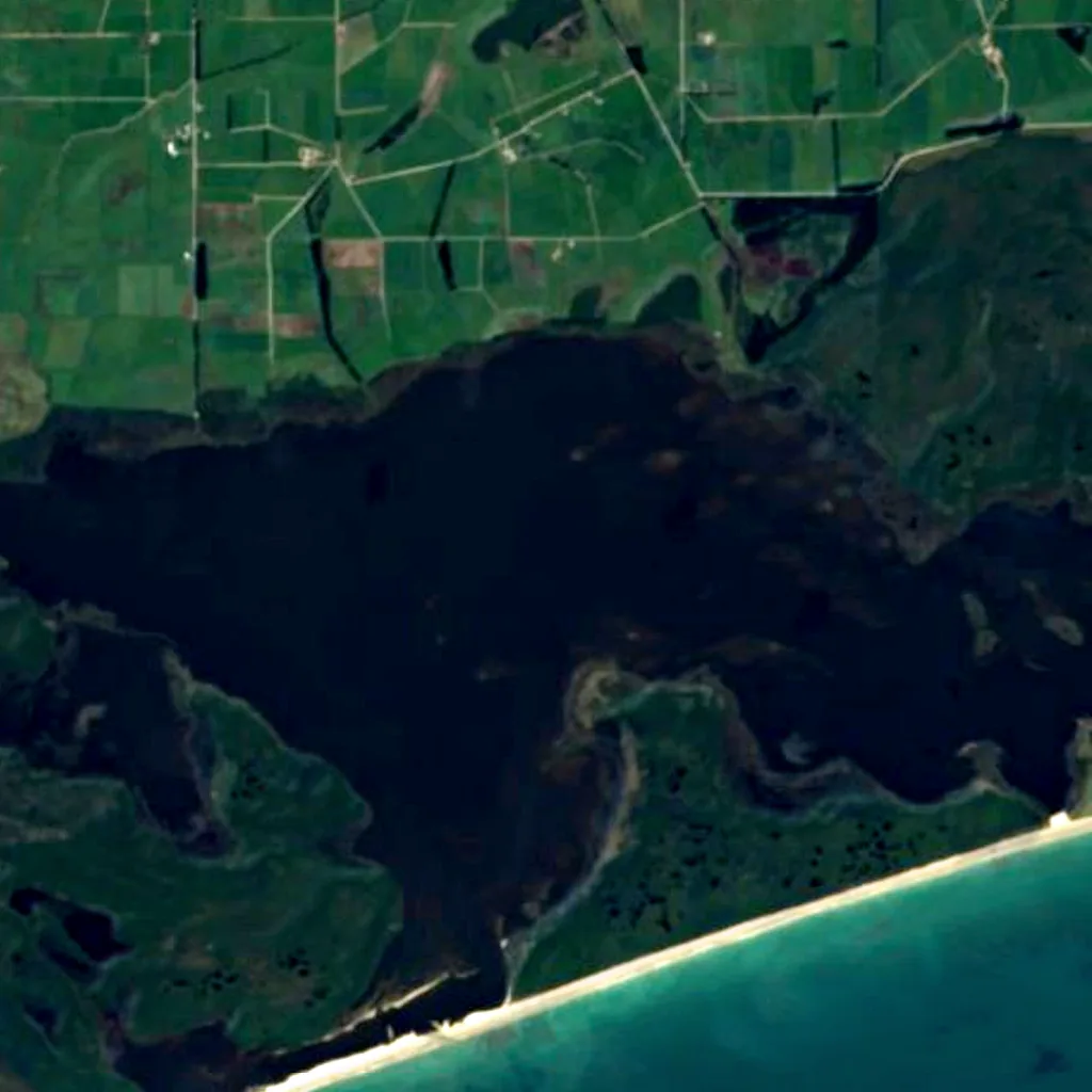 Awarua Wetland seen from above (Sentinel-2)