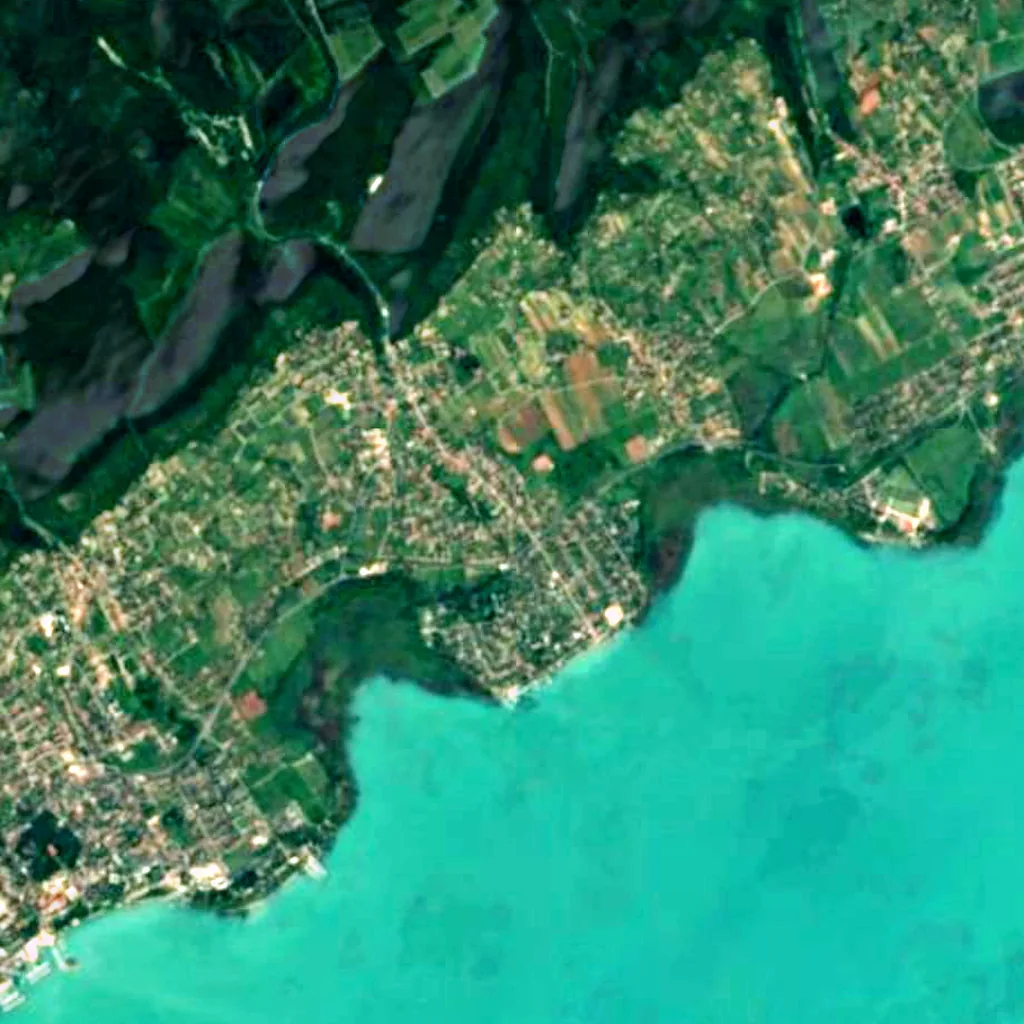 Balaton-Oberland-Nationalpark von oben gesehen (Sentinel-2)