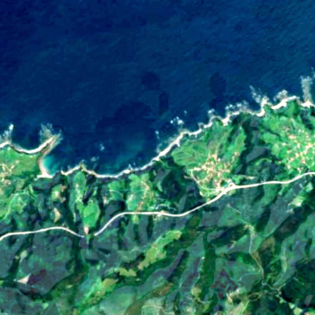 Ballota Beach seen from above (Sentinel-2)