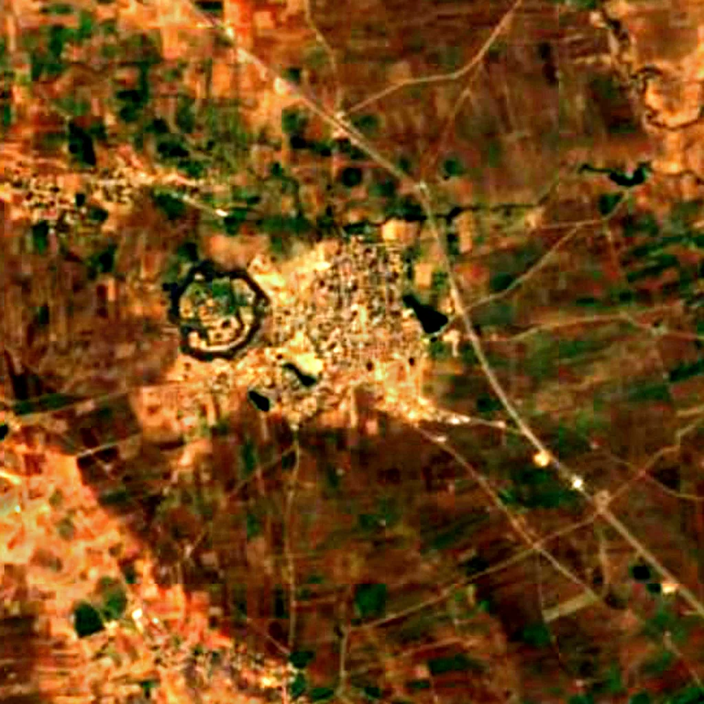 Bankapur Peacock Sanctuary vu d'en haut (Sentinel-2)