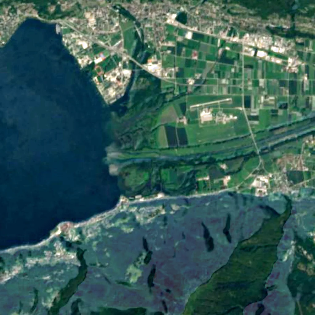 Bolle di Magadino von oben gesehen (Sentinel-2)