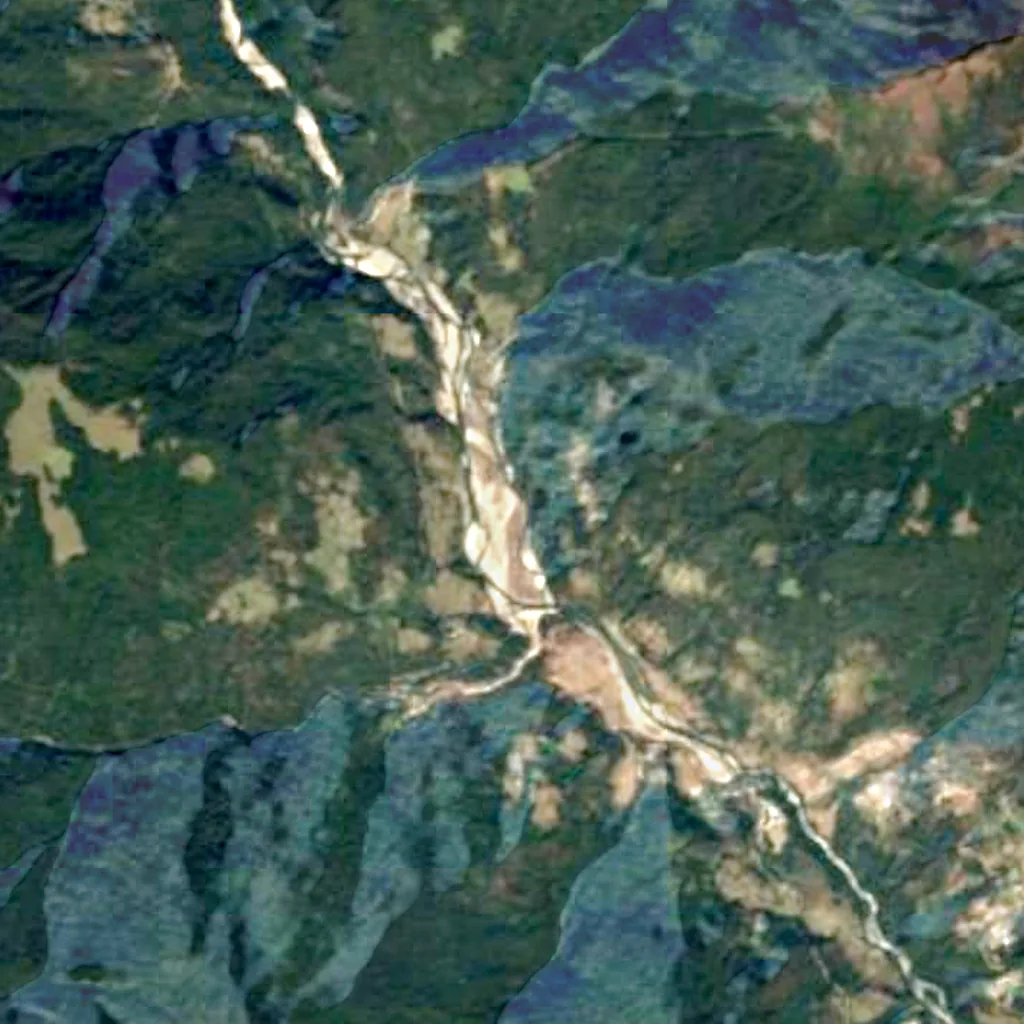 Bumdeling Valley seen from above (Sentinel-2)