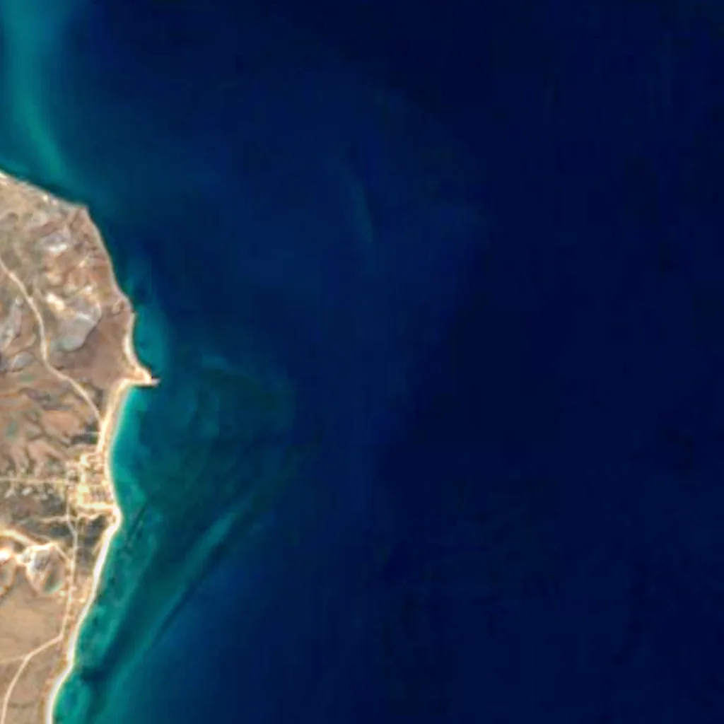 Parc national Cabo Pulmo vu d'en haut (Sentinel-2)