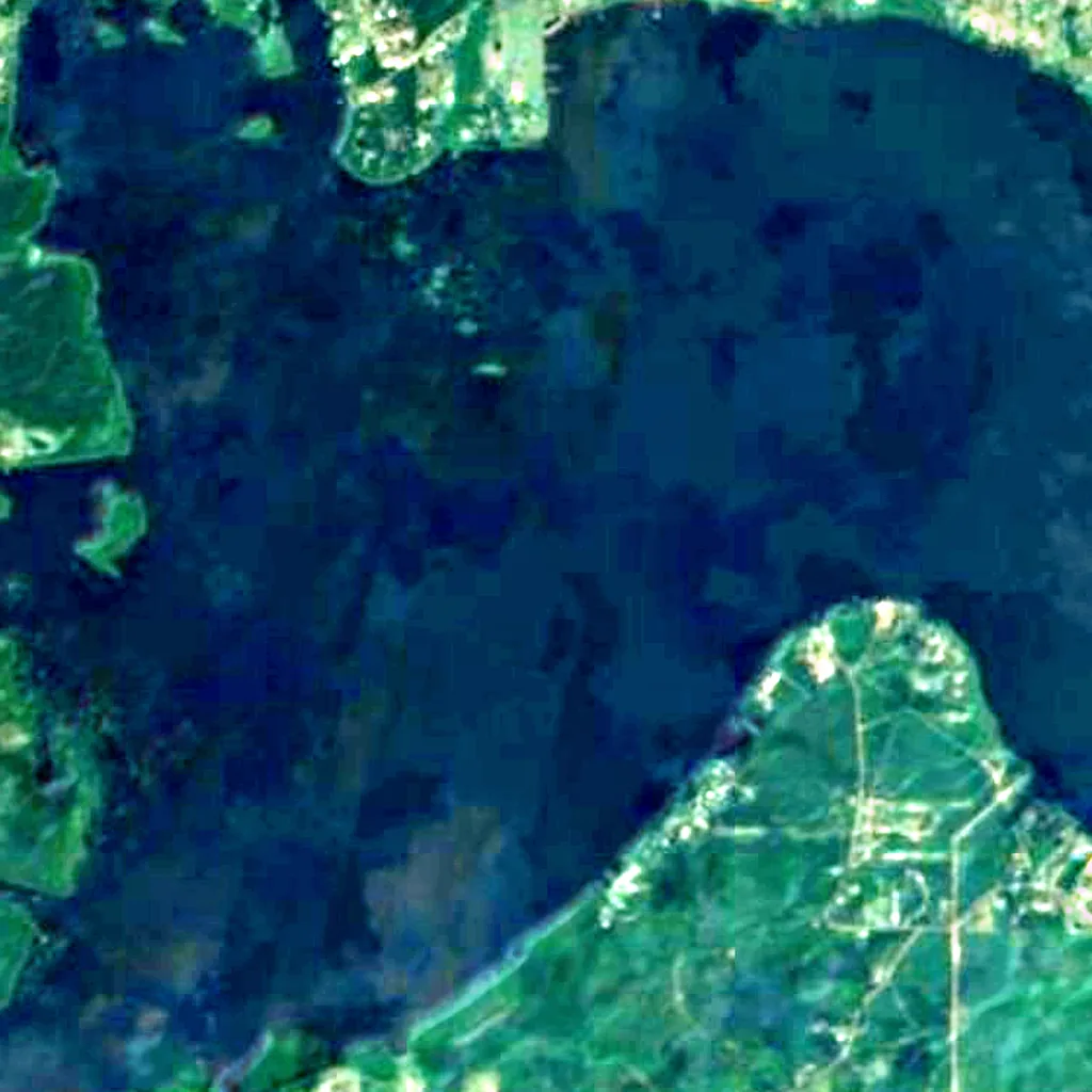 Caddo Lake von oben gesehen (Sentinel-2)