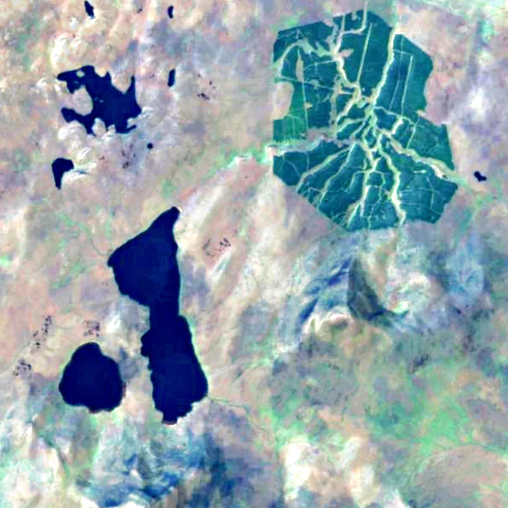 Caithness and Sutherland Peatlands vu d'en haut (Sentinel-2)