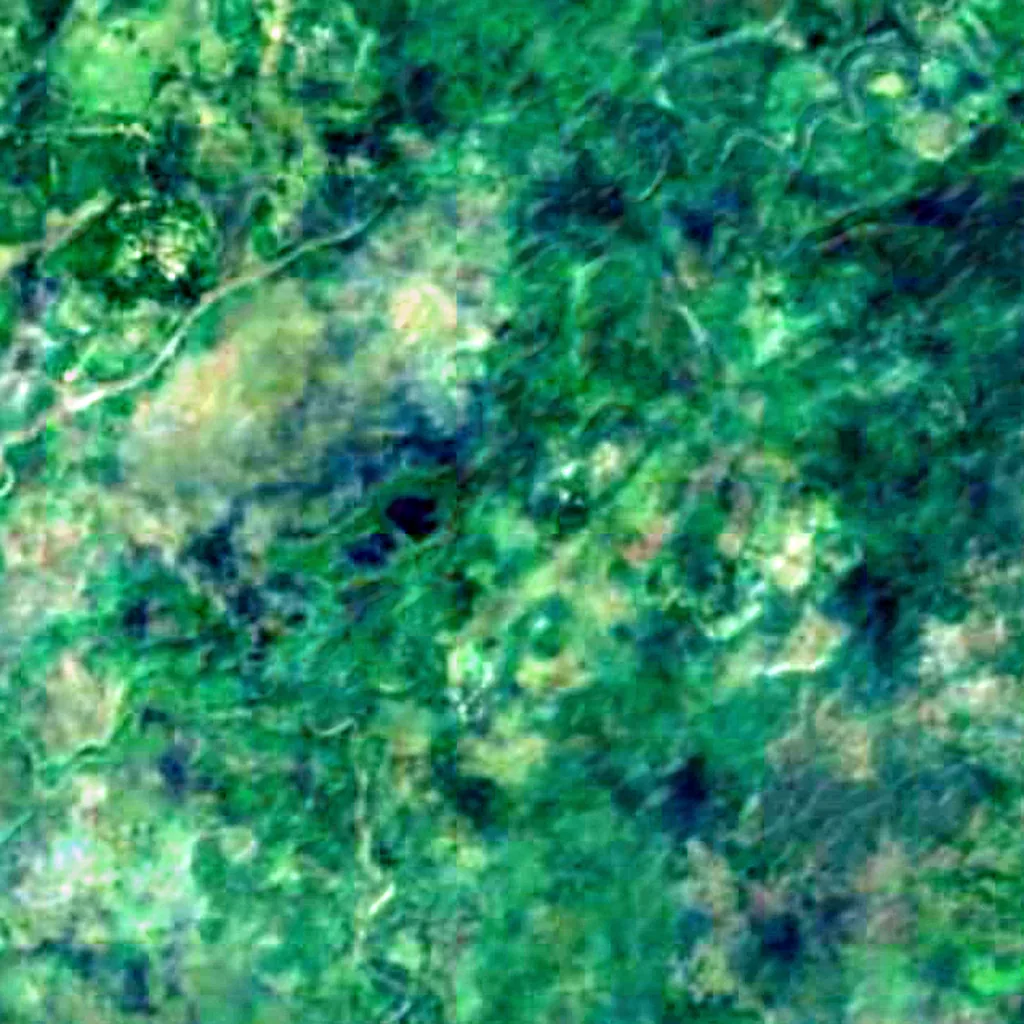 Caño Negro Wildlife Refuge seen from above (Sentinel-2)
