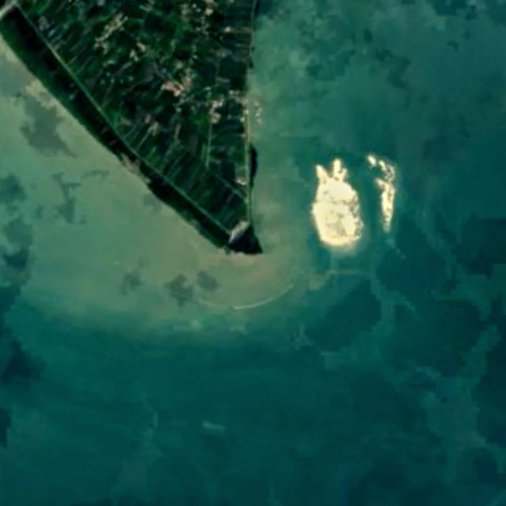 Tanjung Piai von oben gesehen (Sentinel-2)