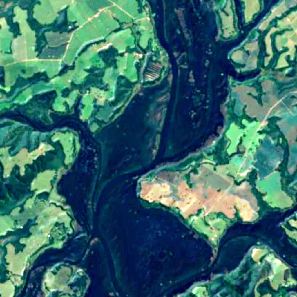 Carlos Anwandter Nature Sanctuary seen from above (Sentinel-2)