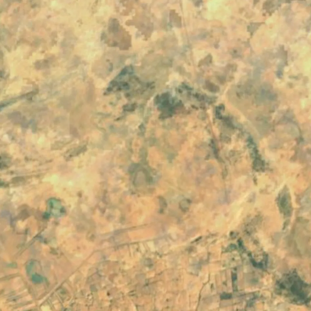 Chari-Dhand Wetland Conservation Reserve vu d'en haut (Sentinel-2)