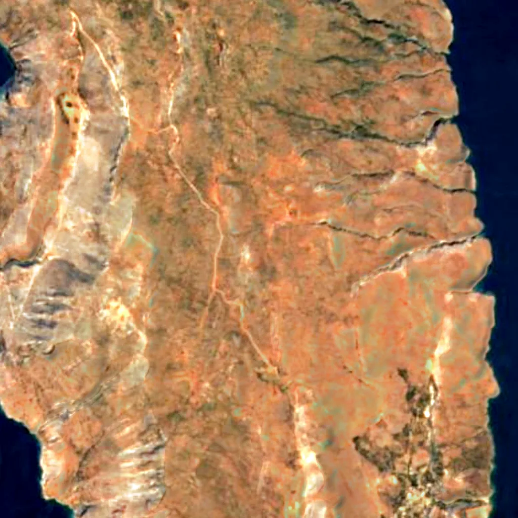 Péninsule de Rodopoú vu d'en haut (Sentinel-2)