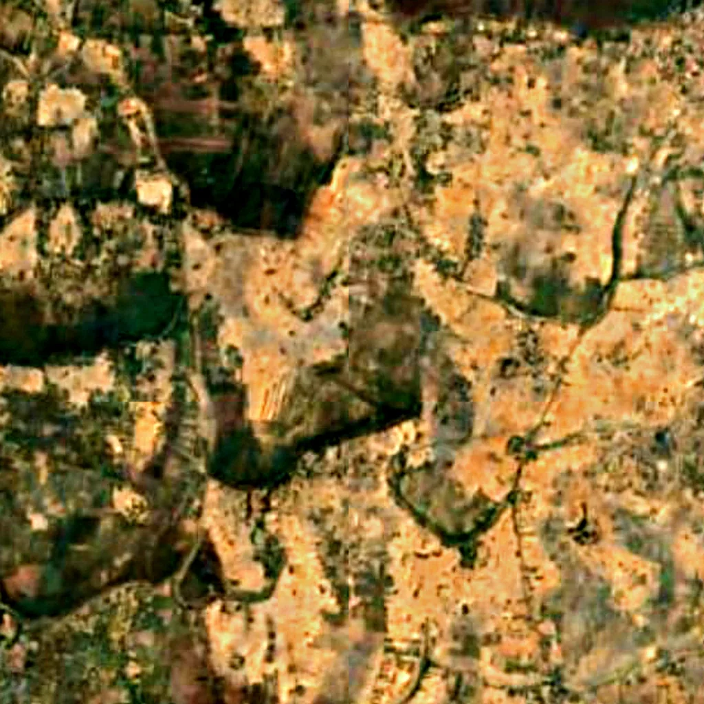 Chitrangudi Bird Sanctuary visto desde arriba (Sentinel-2)