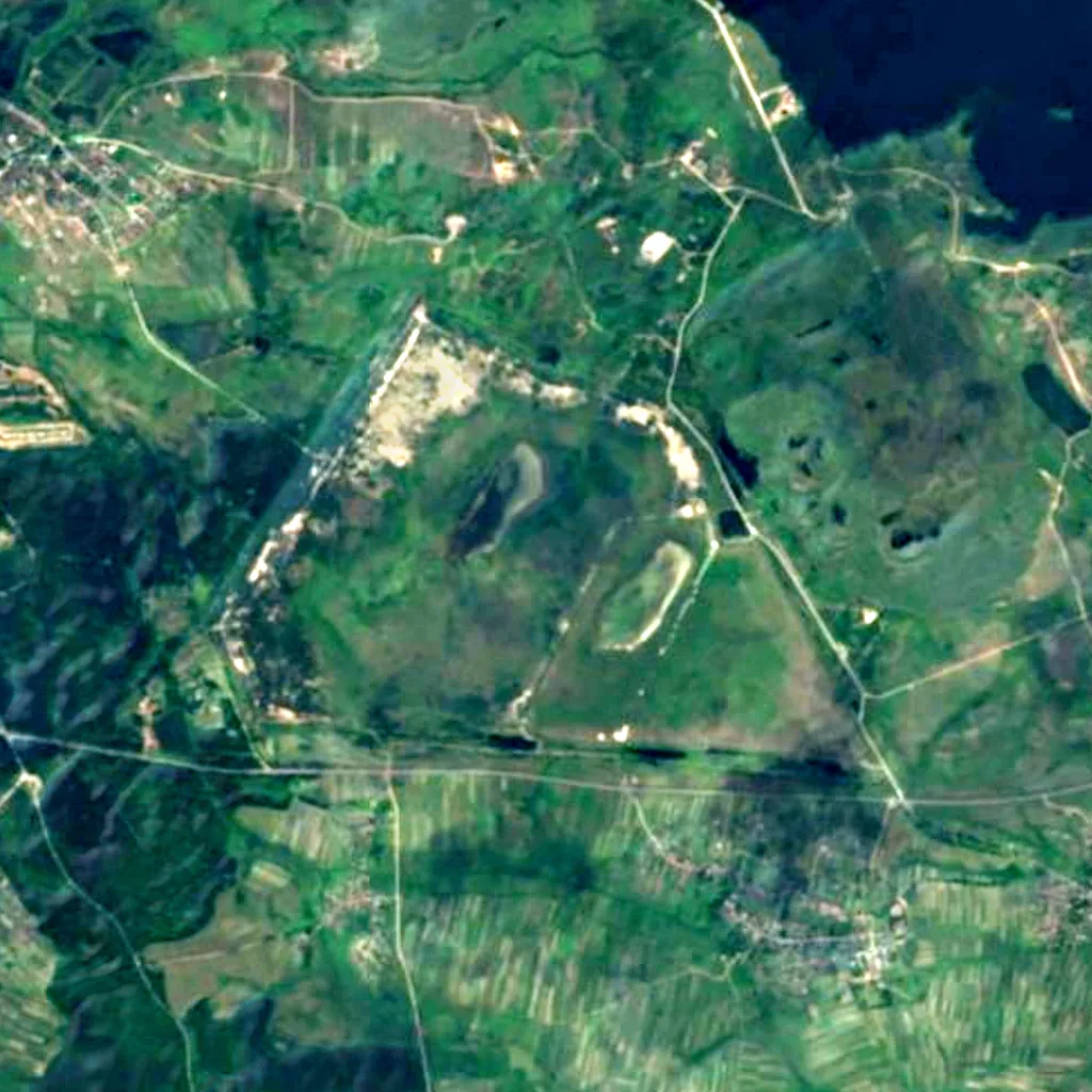 Cholhynskyi ornithological preserve visto de cima (Sentinel-2)