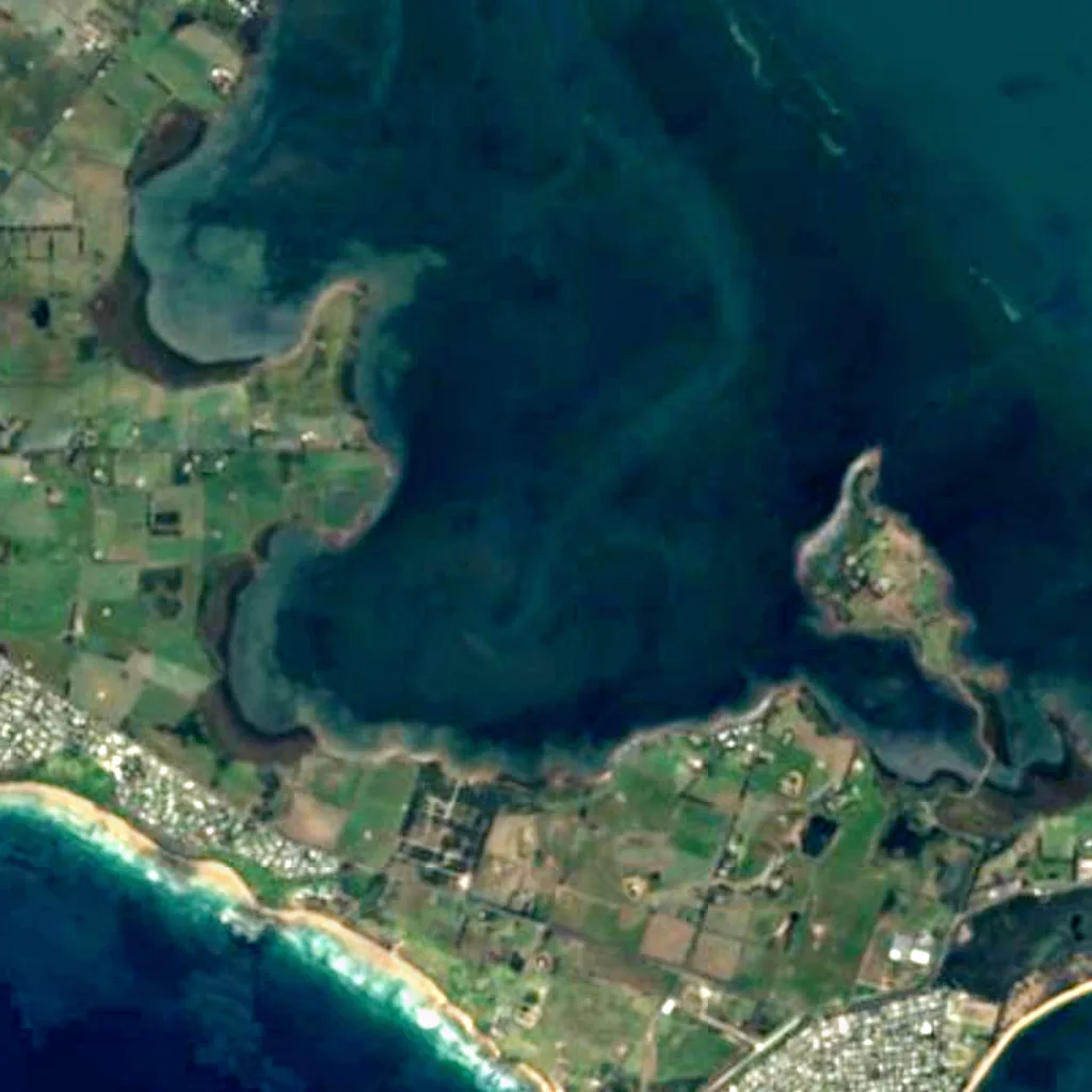 Churchill Island Marine National Park seen from above (Sentinel-2)