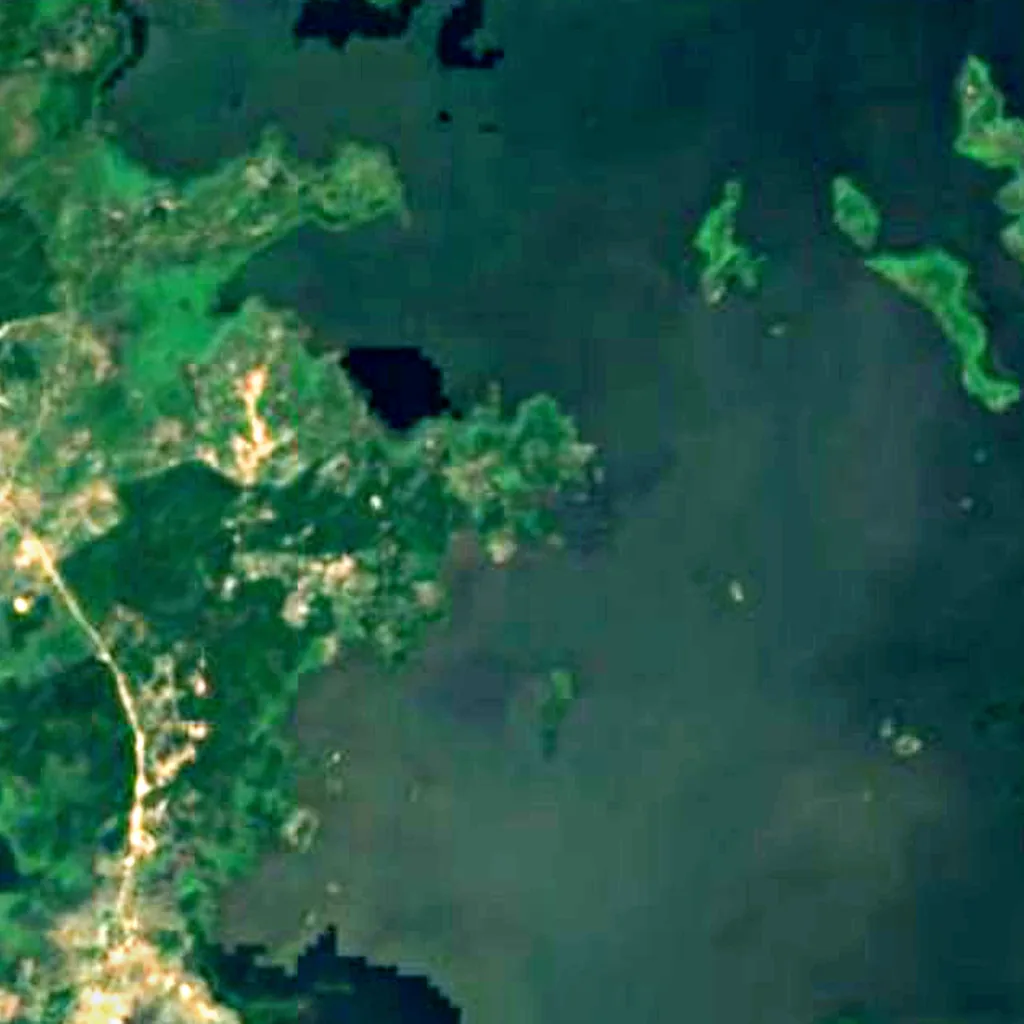 Ciénaga de Zapatosa visto dall'alto (Sentinel-2)