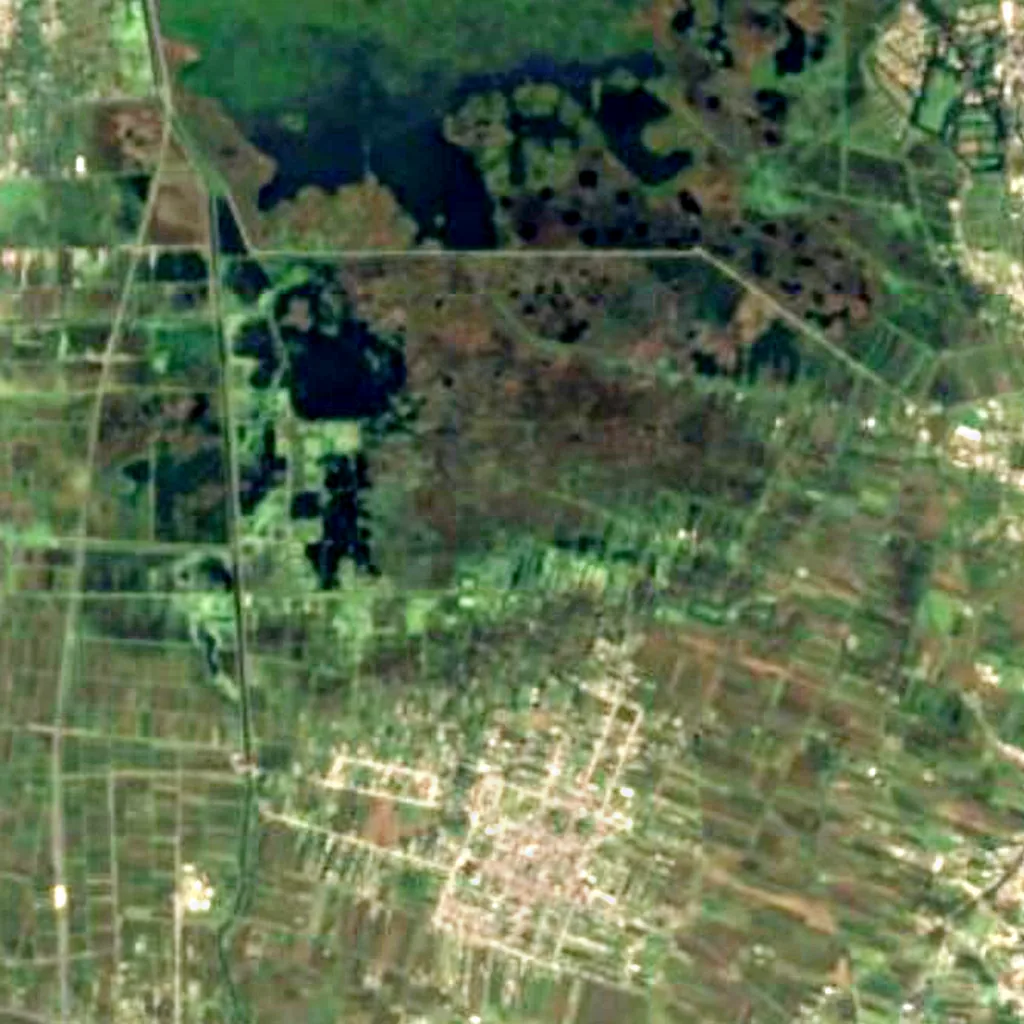 Ciénegas del Lerma vu d'en haut (Sentinel-2)