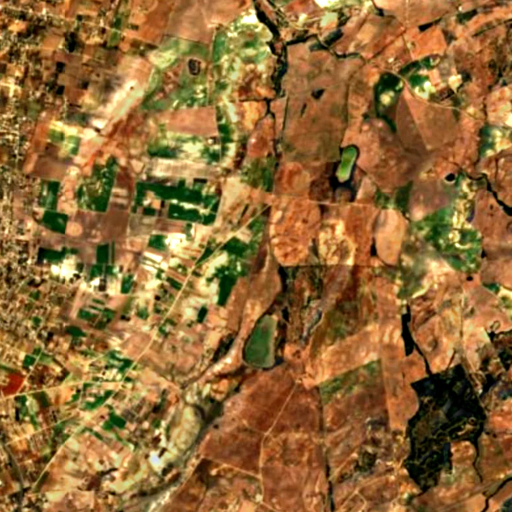 Complexe endoréique de Chiclana vu d'en haut (Sentinel-2)
