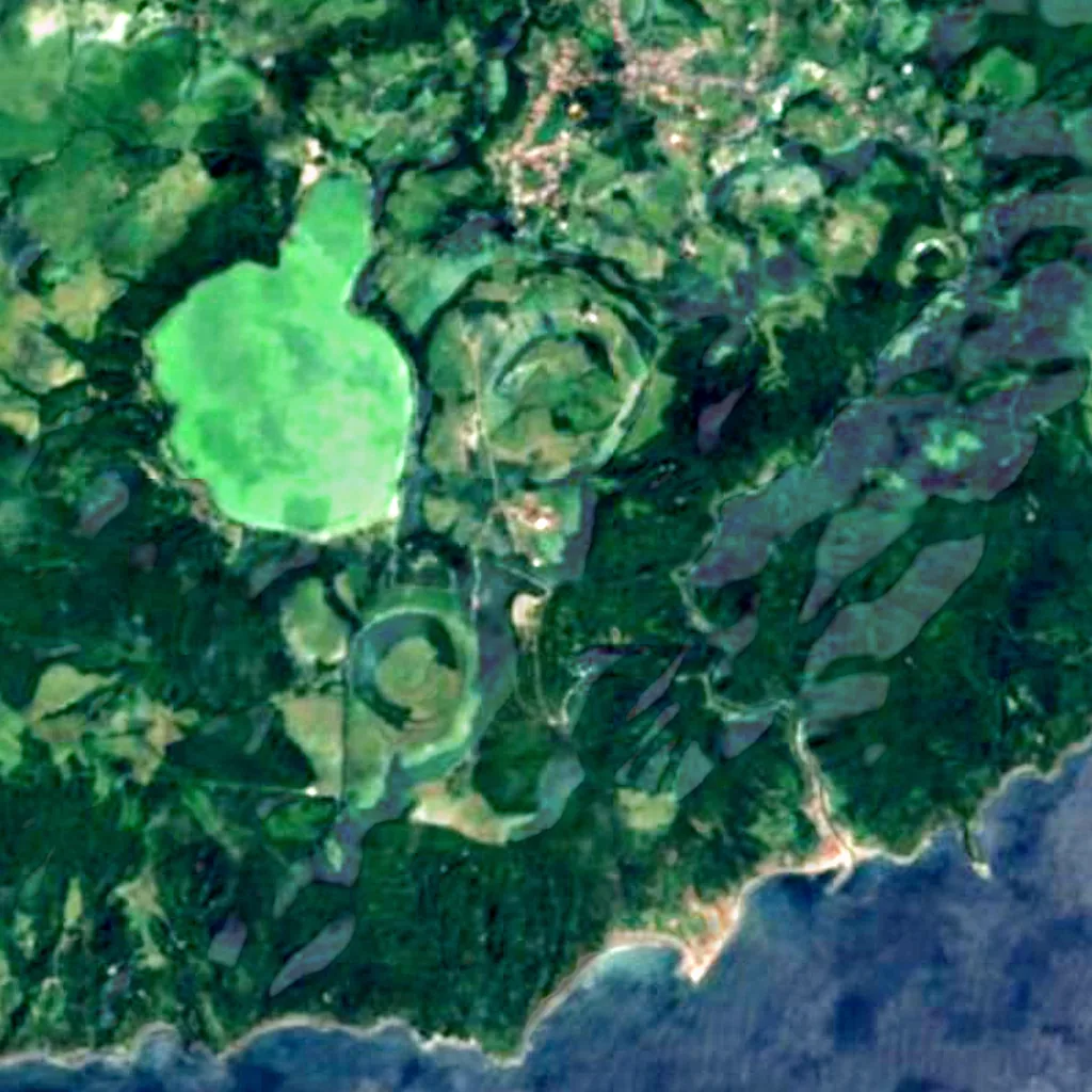 Complexo Vulcânico das Furnas visto dall'alto (Sentinel-2)