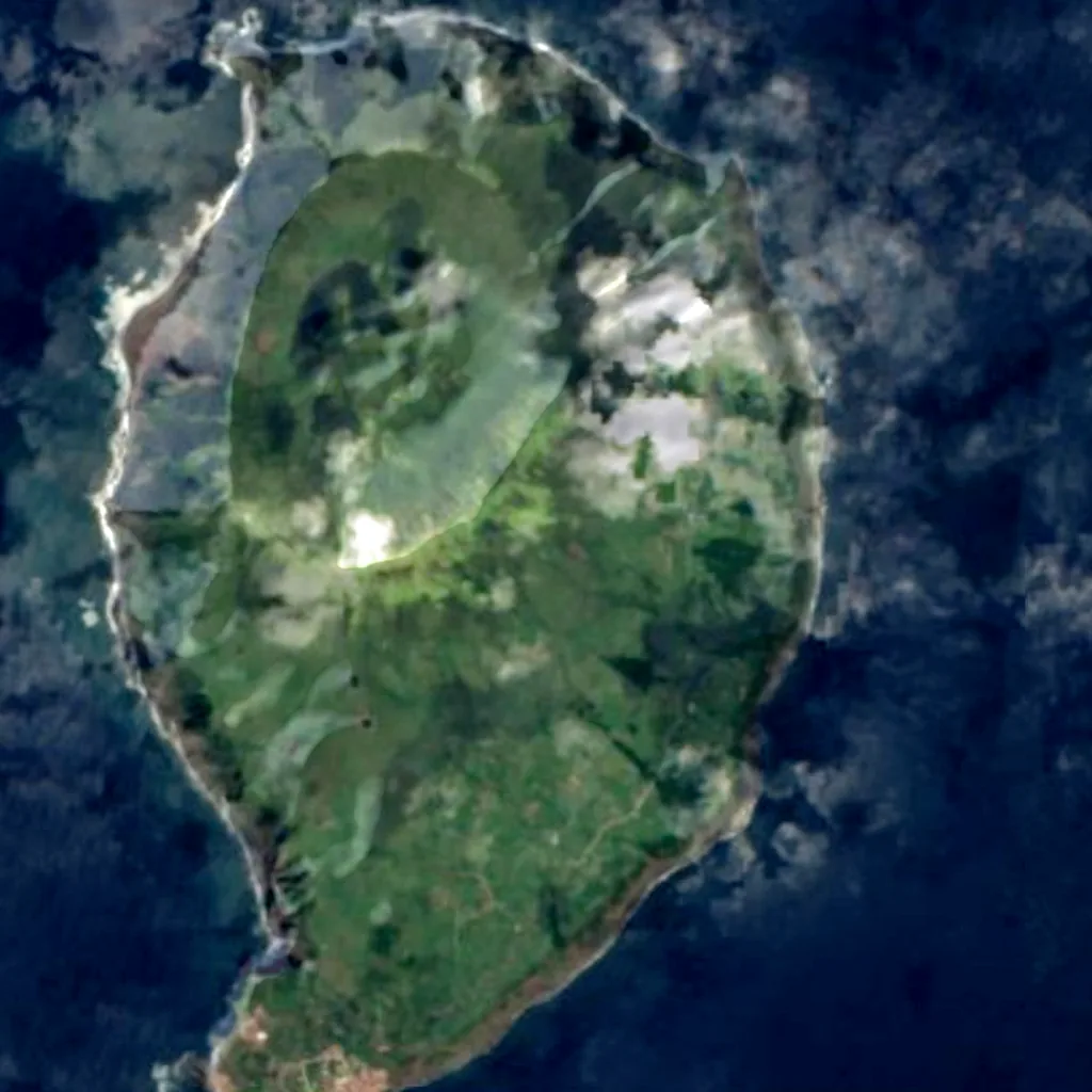 Costa e Caldeirão - Ilha do Corvo seen from above (Sentinel-2)