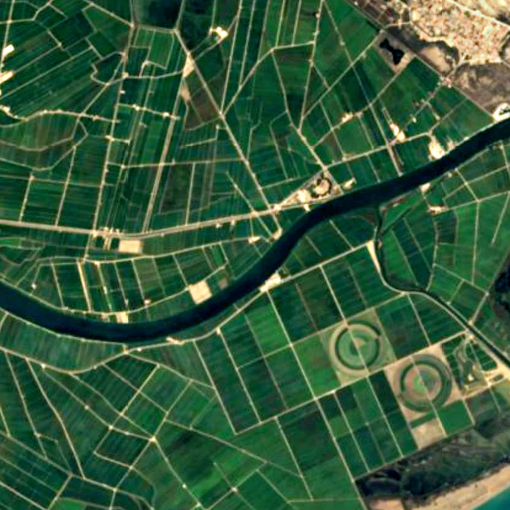 Delta de l'Ebre Natural Park seen from above (Sentinel-2)