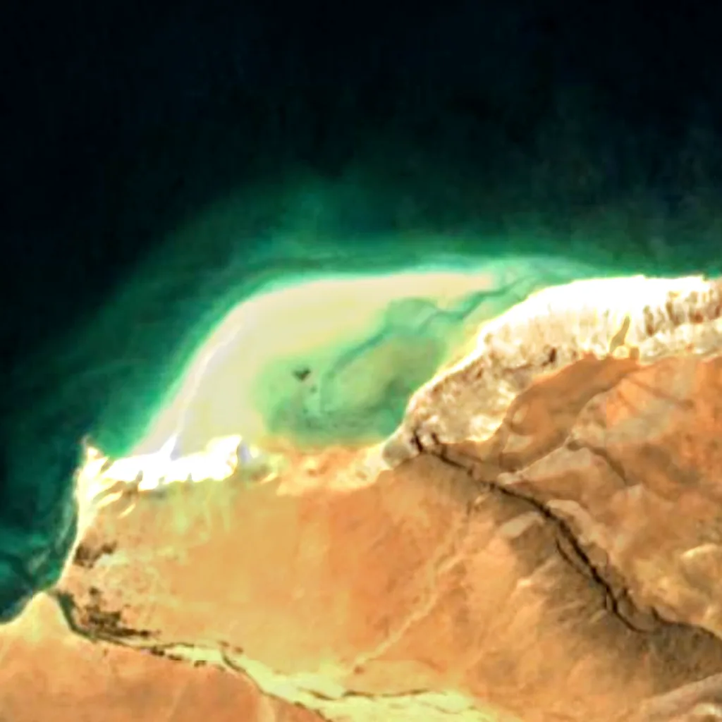 Detwah-Lagune von oben gesehen (Sentinel-2)