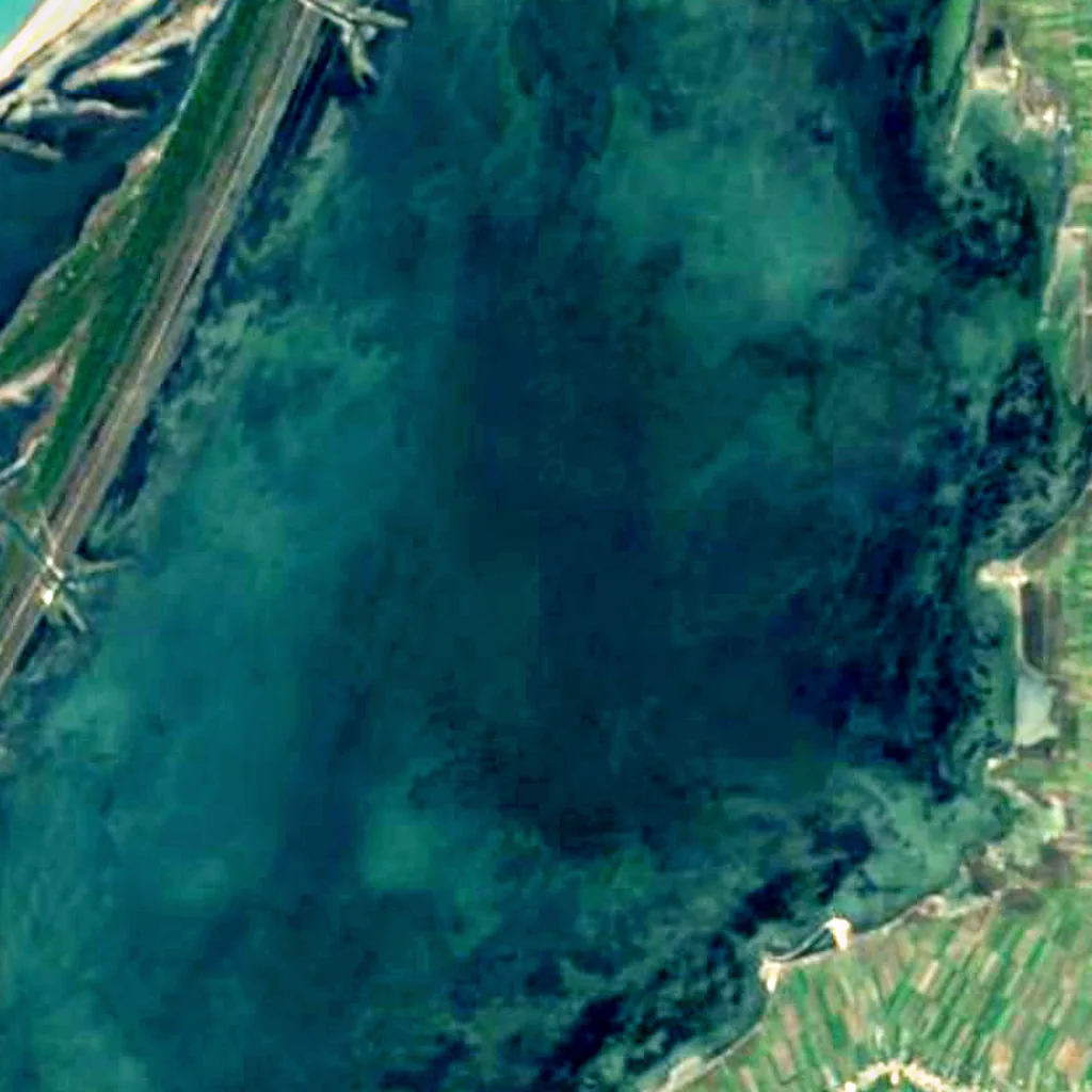 Parco nazionale di Divjakë-Karavasta visto dall'alto (Sentinel-2)