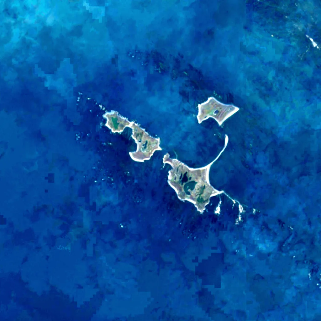 Dunøyane visto desde arriba (Sentinel-2)