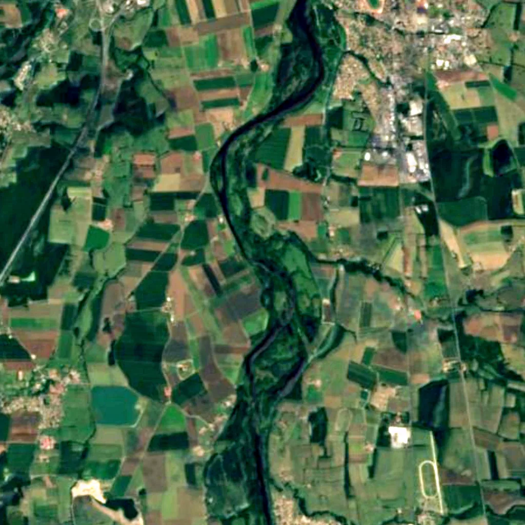 Écozone du Forez von oben gesehen (Sentinel-2)