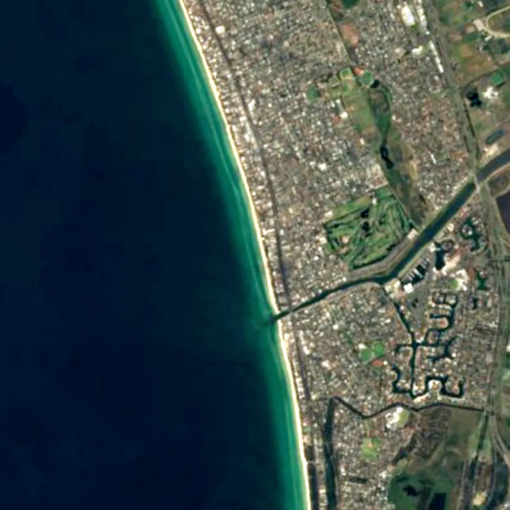 Edithvale-Seaford Wetlands seen from above (Sentinel-2)
