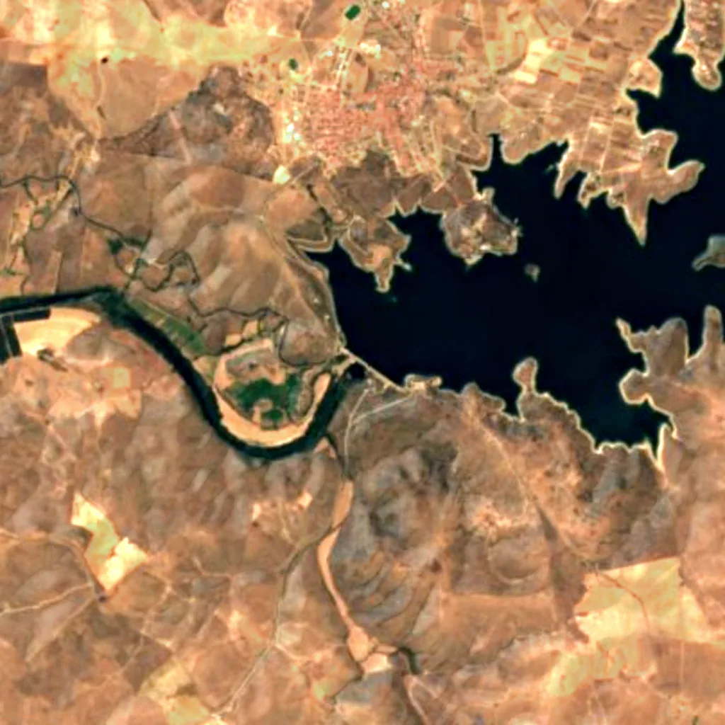 Embalse de Orellana seen from above (Sentinel-2)
