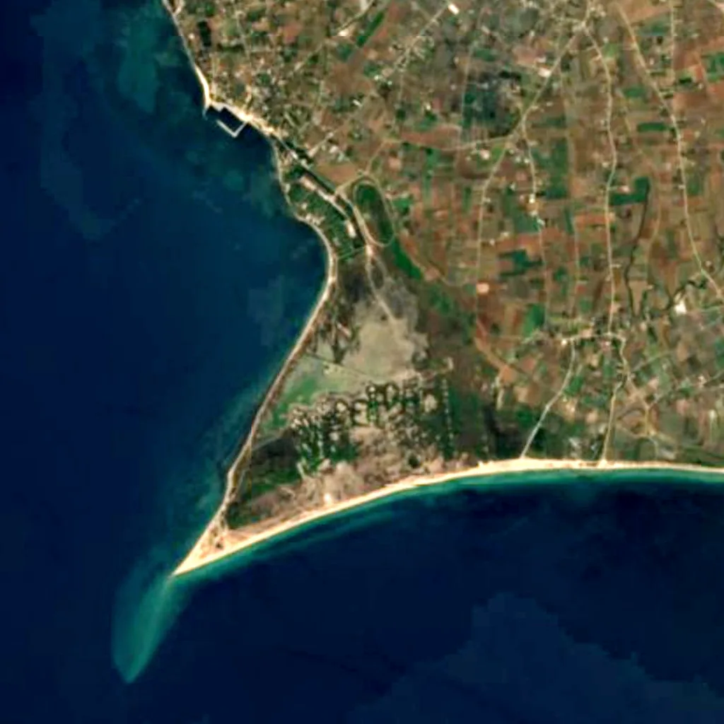 Epanomi Lagoon von oben gesehen (Sentinel-2)
