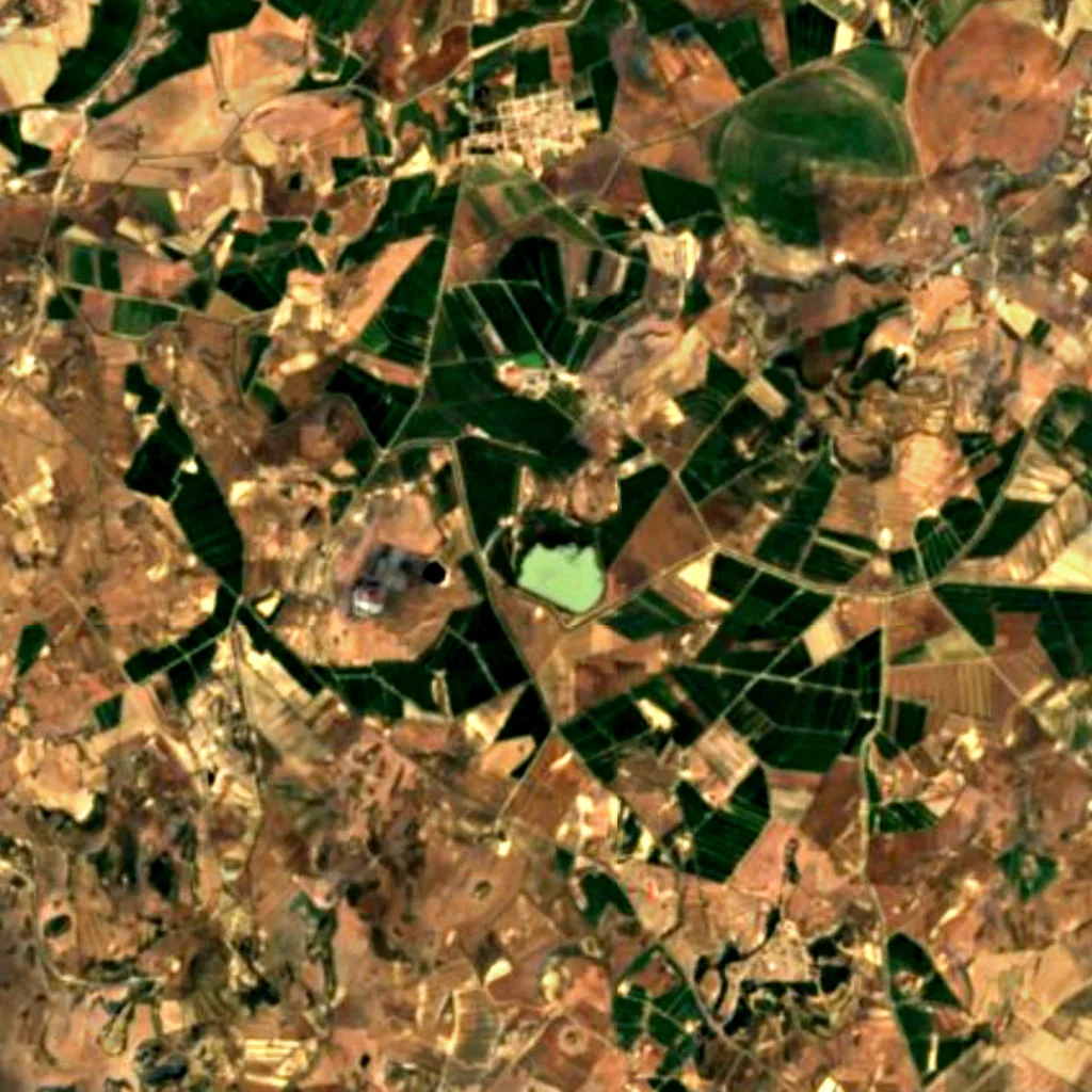 Estanca de los Dos Reinos seen from above (Sentinel-2)
