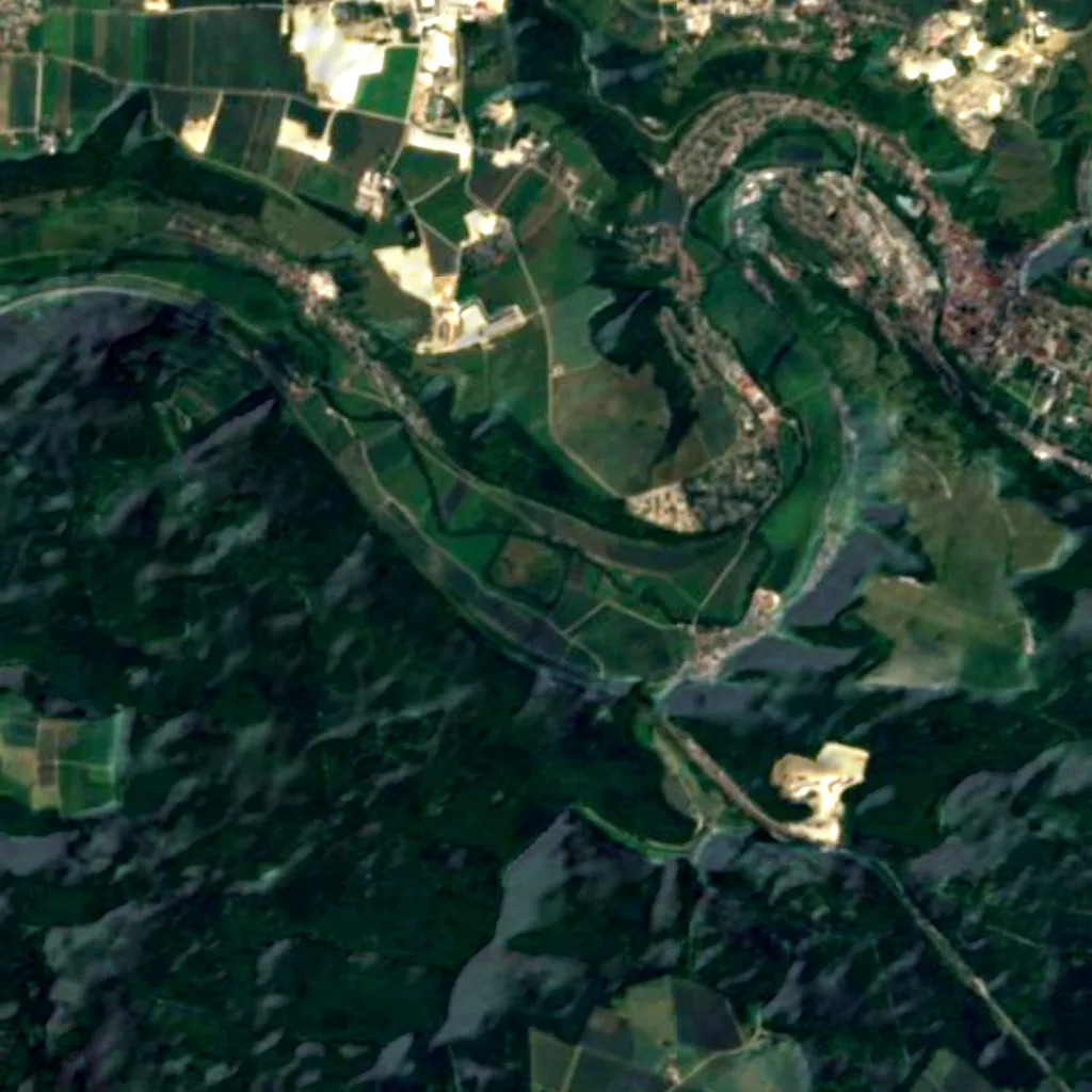 Felsen und Hangwälder im Altmühltal und Wellheimer Trockental seen from above (Sentinel-2)