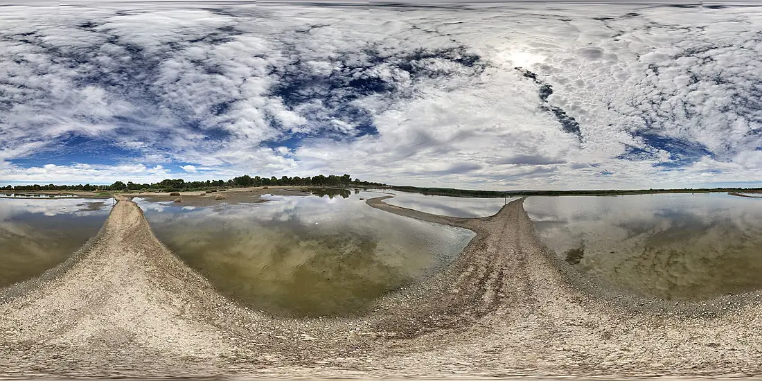 360 degree panorama from Wetlands Walk at Fivebough Wetlands