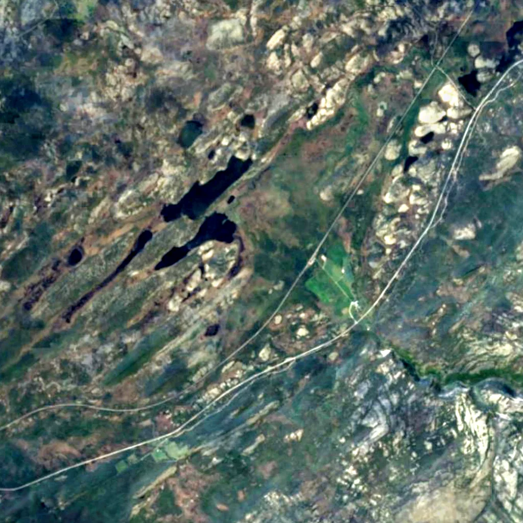 Fokstumyra Nature Reserve visto de cima (Sentinel-2)