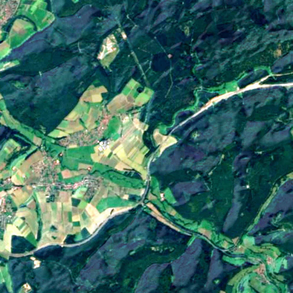 Fuldatal zwischen Rotenburg und Niederaula seen from above (Sentinel-2)