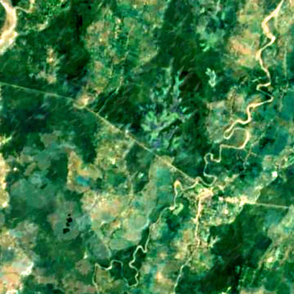 Ghodaghodi Tal visto dall'alto (Sentinel-2)