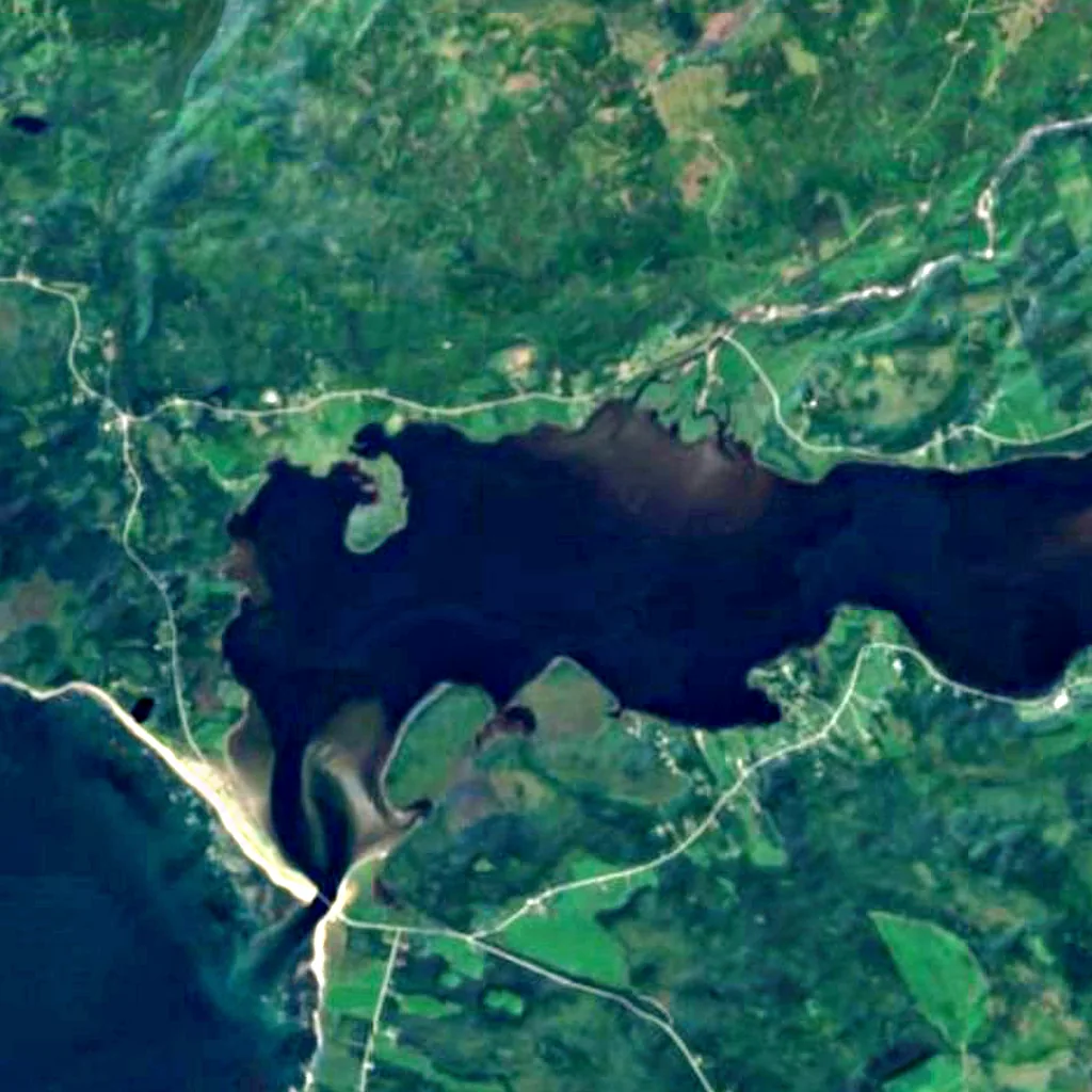 Grand Codroy Estuary seen from above (Sentinel-2)
