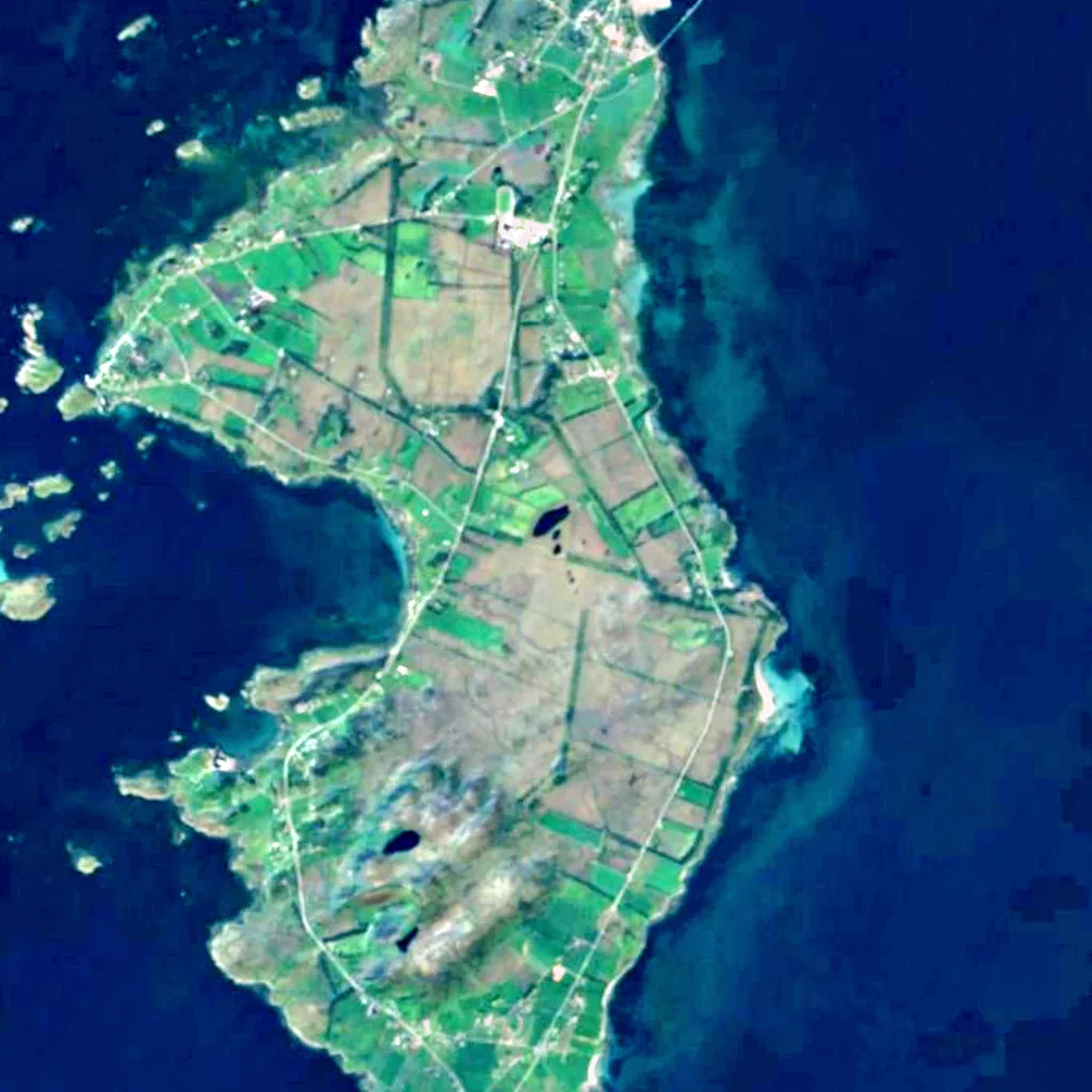 Harøya Wetlands System seen from above (Sentinel-2)