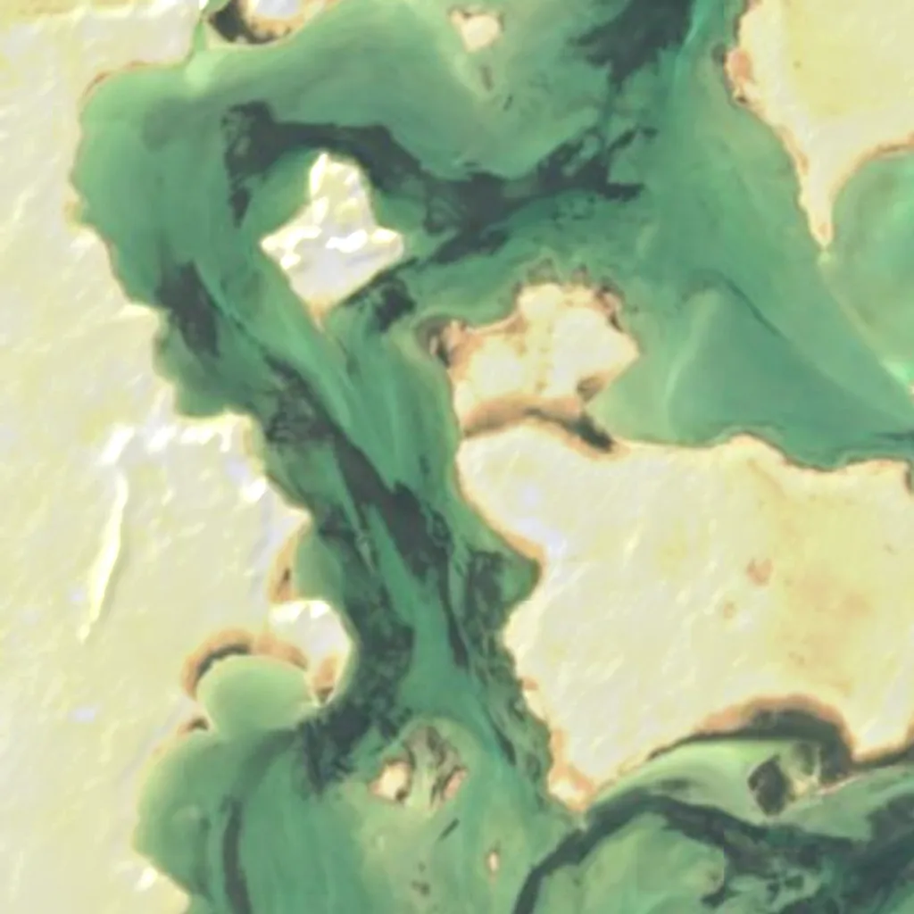 Hawar Islands seen from above (Sentinel-2)