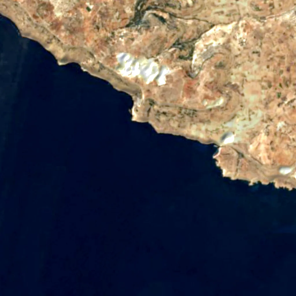 Il-Kullana to ta' Gifen Cliffs Important Bird Area seen from above (Sentinel-2)