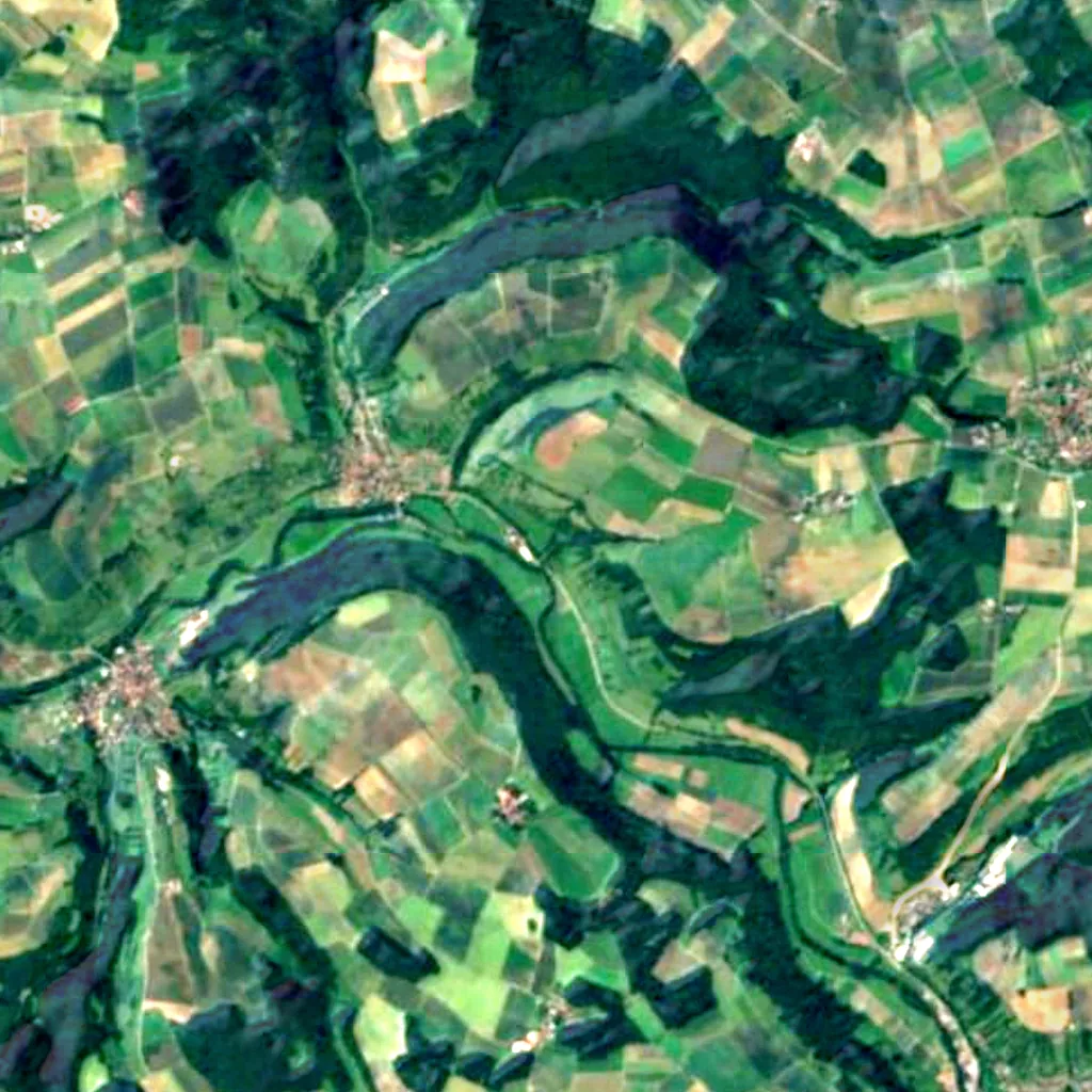 Jagst mit Seitentälern visto de cima (Sentinel-2)