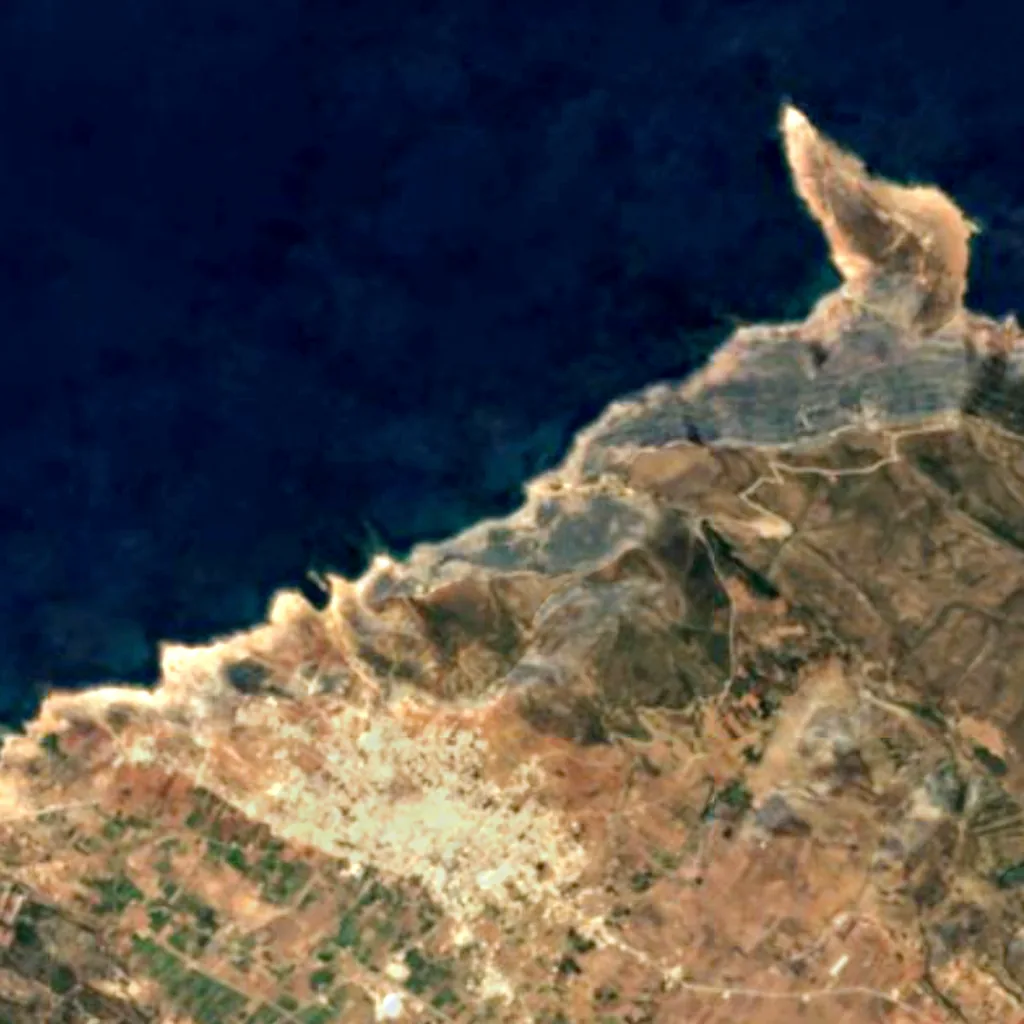Jebel El Haouaria seen from above (Sentinel-2)